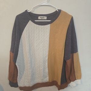 Haptics Women's Colorblock Crew Neck Sweater